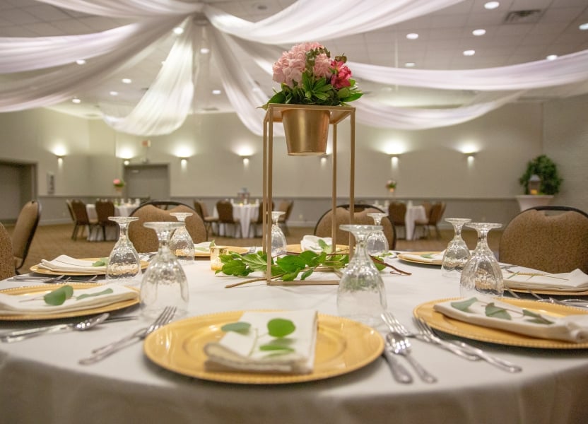 A table set for a reception