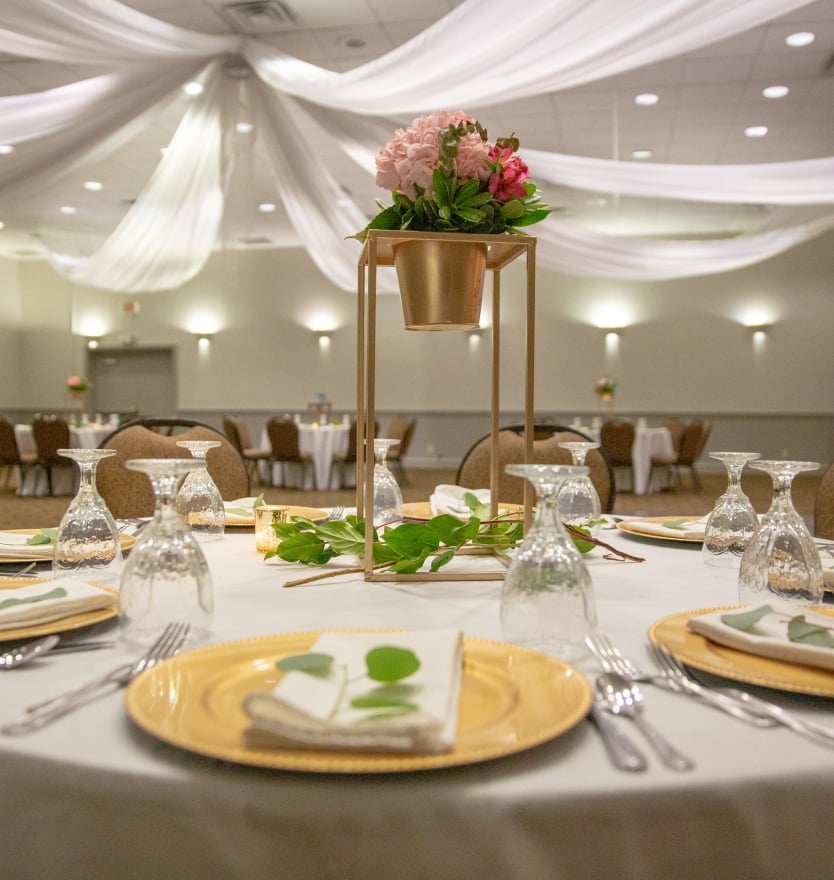 A table set for a reception