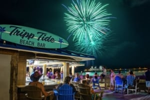 beachside firework show